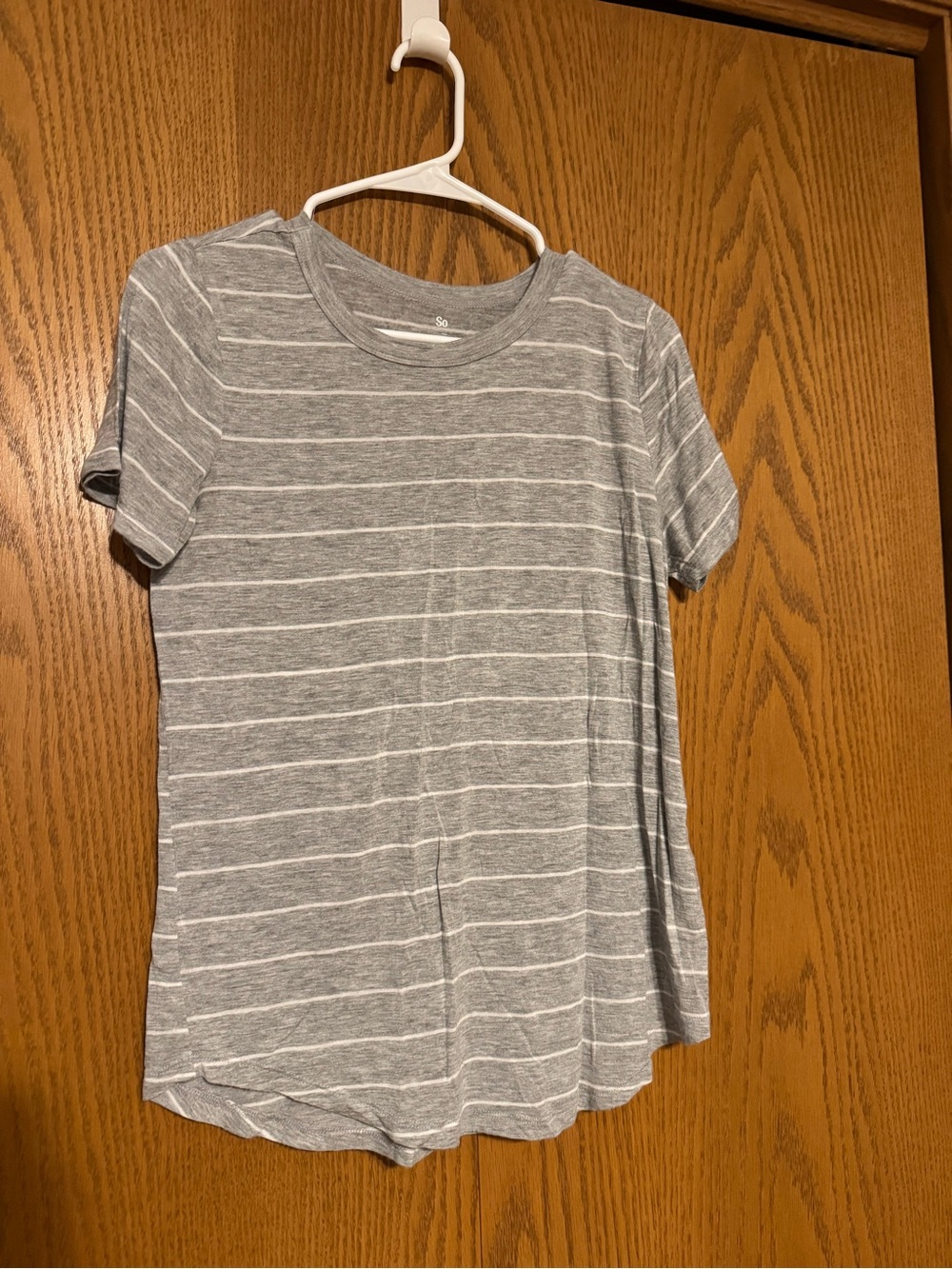 SO Gray & White Striped Short Sleeve Tee